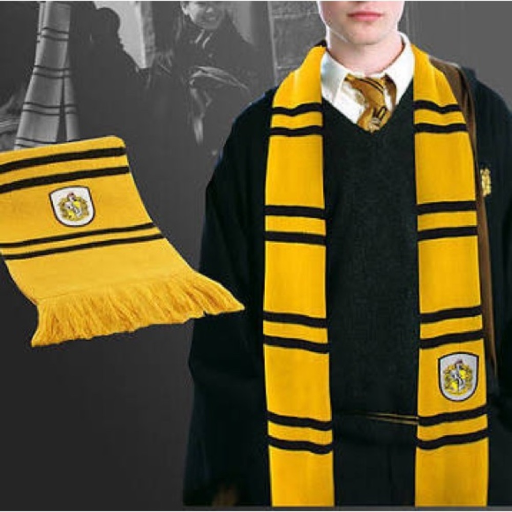 Yellow and Black Striped Scarf